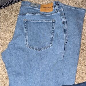 Mens 36X36 slim fit light stretchy blue jeans